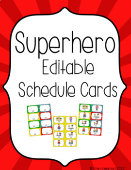 superhero daily schedule for kids