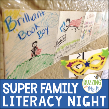 Preview of Superhero Family Literacy Night, editable!