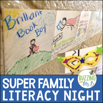 Preview of Superhero Family Literacy Night - Reading & Writing Activities, editable!