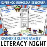 Superhero Family Literacy Night in Spanish, editable!