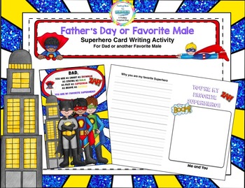 Preview of Superhero Father's Day or Other Favorite Male Card FREEBIE