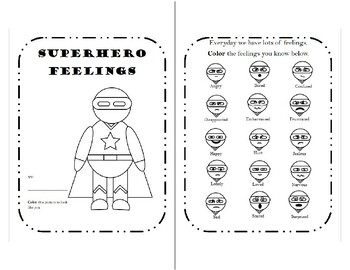 Superhero Feelings Workbook by Closet Counselor | TpT