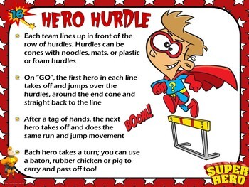 Superhero Field Day- 36 Superhero-Themed Field Day Event Cards