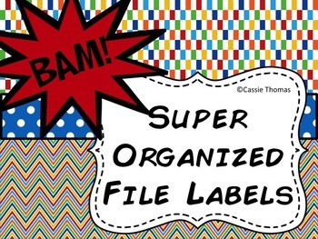 Preview of Superhero File Labels {Editable}