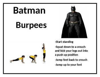 Preview of Superhero Fitness Task Cards
