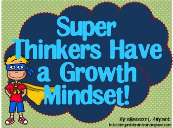 Preview of Superhero Growth Mindset Posters (Super Thinkers Have a Growth Mindset!)