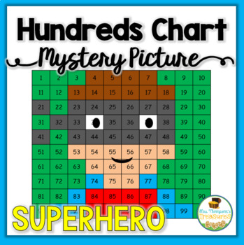 superhero hundreds chart mystery picture by mrs thompsons