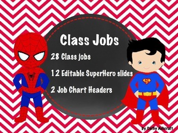 Preview of Superhero Jobs EDITABLE Red Chevron