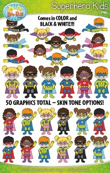 Preview of Superhero Kid Characters Clipart {Zip-A-Dee-Doo-Dah Designs}