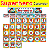 Superhero Calendar - Month & Days of the Week Headers, Num