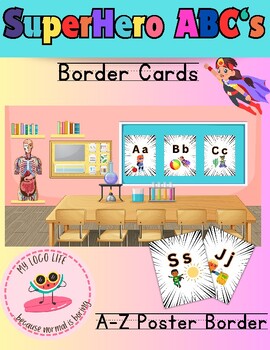 Preview of Superhero Kids Classroom ABC Border | Classroom Border | ABC's