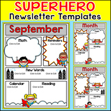Superhero Theme Monthly Newsletter Template Editable for a