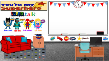 Preview of Superhero Kids Virtual School Background