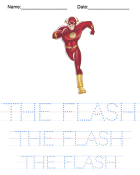 Preview of Superhero  Letter Tracing Practice The Flash