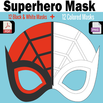 Preview of Superhero Masks: superhero coloring pages - superhero craft - african masks