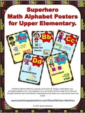 Superhero Math Alphabet Posters for Upper Elementary