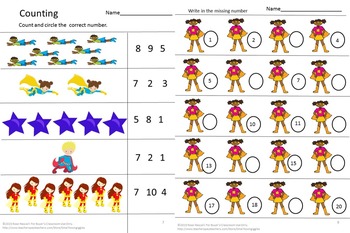 superhero math cut and paste activities special education kindergarten worksheet