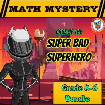Superhero Free Math Mystery Grades K-6 Differentiated Bundle Math Spiral Review