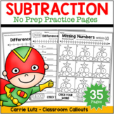 No Prep Subtraction Worksheets within 20 First Grade Super