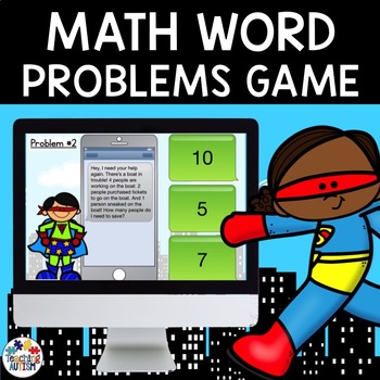 Preview of Superhero Math Word Problems Game for Google Drive™