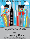 Superhero Math and Literacy Pack - Preschool and Kindergarten