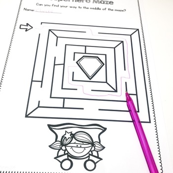 superhero worksheets fine motor mazes by teaching autism tpt