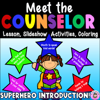 Preview of Meet the School Counselor Back to School Guidance Counseling Introduction Lesson