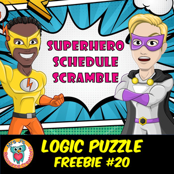 Preview of Superhero Mystery Logic Puzzle Brain Teaser Worksheet Activity Free #20