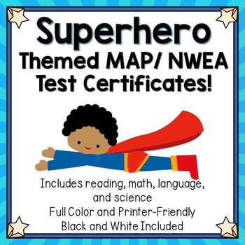 Preview of Superhero NWEA MAP Certificates and Goal Setting Sheets