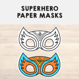 Superhero Paper Masks Printable hero Coloring Craft Activity Costume  Template