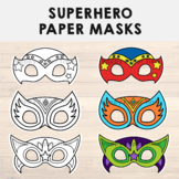 Superhero Paper Masks Printable hero Coloring Craft Activi