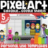 Superhero Pixel Art Template DIY Digital Activity on Googl