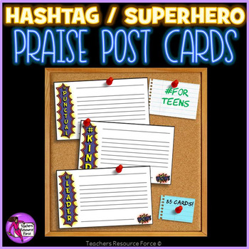 Preview of Superhero Praise Cards Rewards