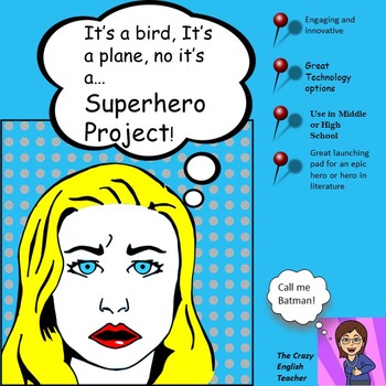 Preview of Superhero Project:Common Core: The Hero in Literature