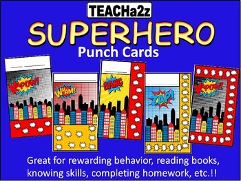 Preview of Superhero Punch Cards