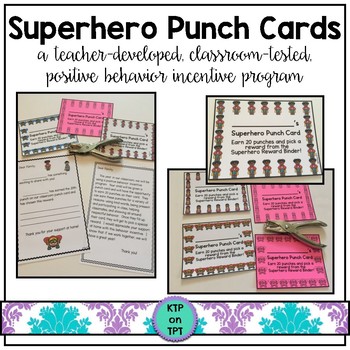 Preview of Superhero Punch Cards (Positive Behavior Incentive Program)