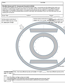 Preview of Superhero Reading HW & Activity Sheet #9: Consonant Sounds Activity