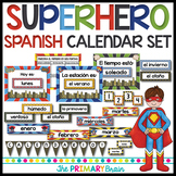 Superhero SPANISH Calendar Set Including Weather, Seasons,