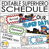 Superhero Schedule Cards - Editable!: Superhero Classroom Decor