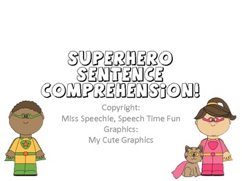 Preview of Superhero Sentence Comprehension