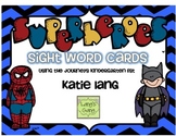 Superhero Sight Word Cards-Kindergarten Word List