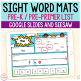 Superhero Sight Word Mats Pre-Primer / Pre-K - Google Slid