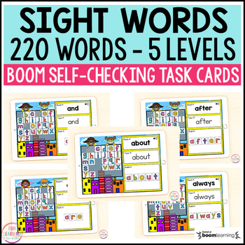 Preview of Superhero Sight Words Boom Cards™ Bundle | 220 Sight Words | Digital Task Cards
