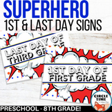 Superhero Sign, Printable 1st Day of School Sign 2023-24 F