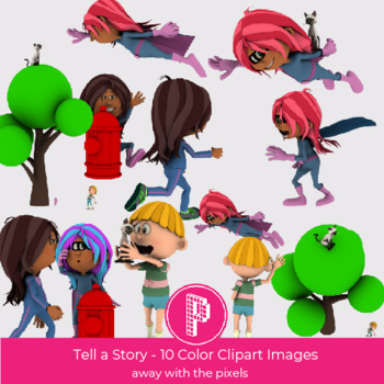 Preview of Superhero Story Sequencing ELA Clipart  - 10 Color Images (Boom Cards OK)