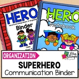 Superhero Student Communication Take Home Binder or Folder Cover