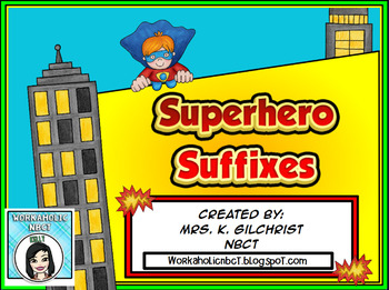 Preview of Superhero Suffixes Promethean ActivInspire Flipchart Lesson