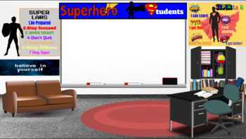 Preview of Superhero SuperTalk Virtual School Background