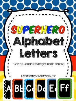 Preview of Superhero Theme Alphabet Cards
