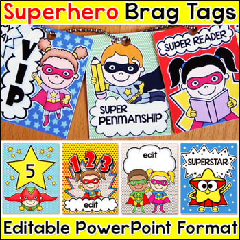 Preview of Superhero Theme Achievement Tags for Behavior Management and Goal Achievement